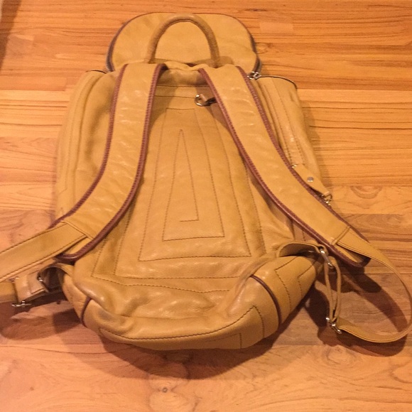 Dautore leather backpack, camel color - Picture 2 of 8